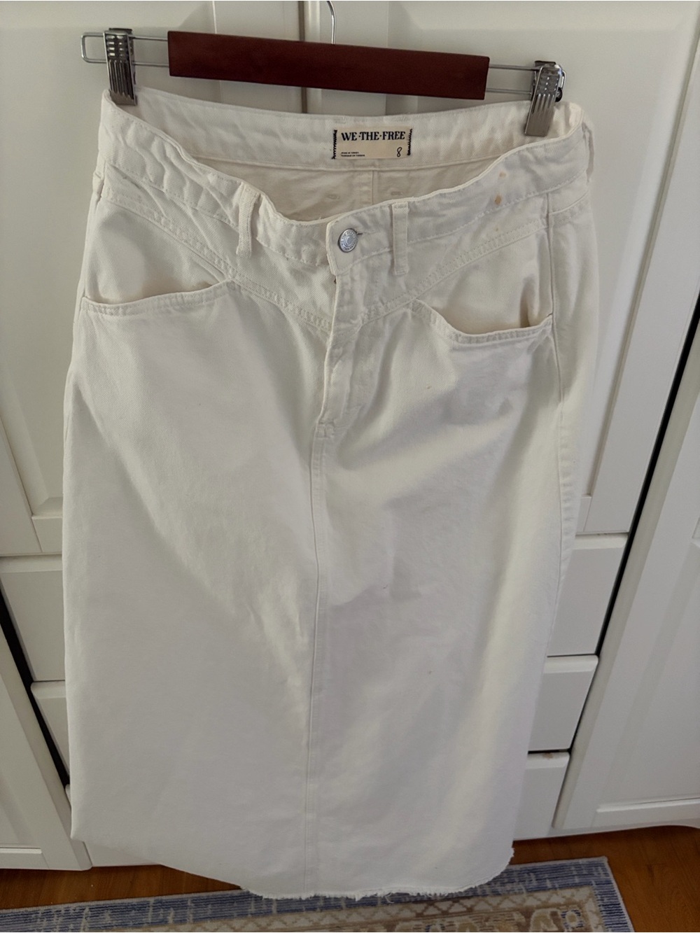 FREE PEOPLE We-The-Free White Denim Maxi Skirt, NWOT , size 8 - Picture 5 of 10